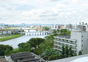 岡山県庁から望む市街地