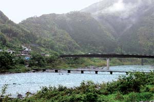 中半家（なかはげ）沈下橋