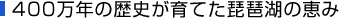 400万年の歴史が育てた琵琶湖の恵み
