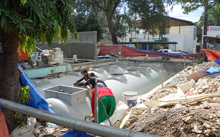 フィリピンボホール州旧庁舎に大型浄化槽を導入